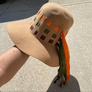Mod hippie wide brim hat